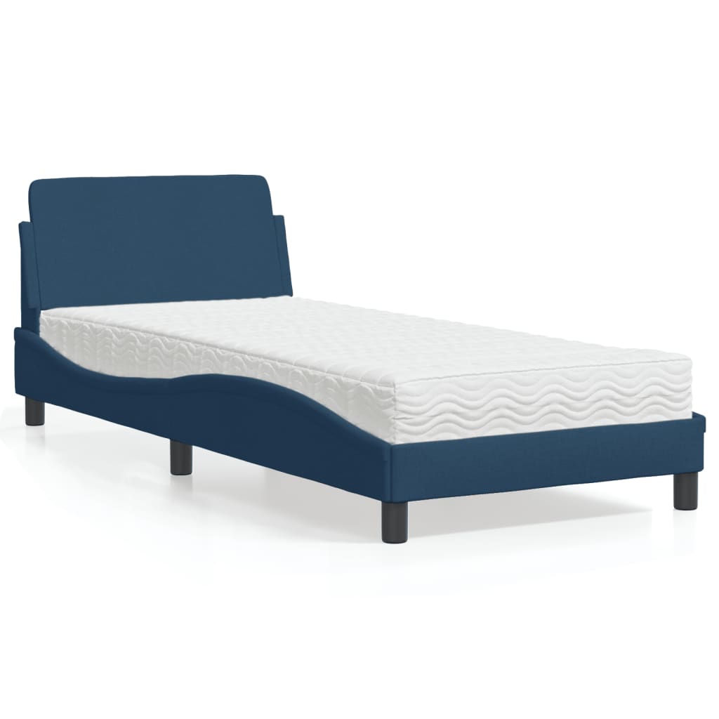 Krevet s madracem Dover plavi 80x200 cm od tkanine