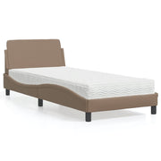 Krevet s madracem Dover cappuccino boje 80 x 200 cm od umjetne kože