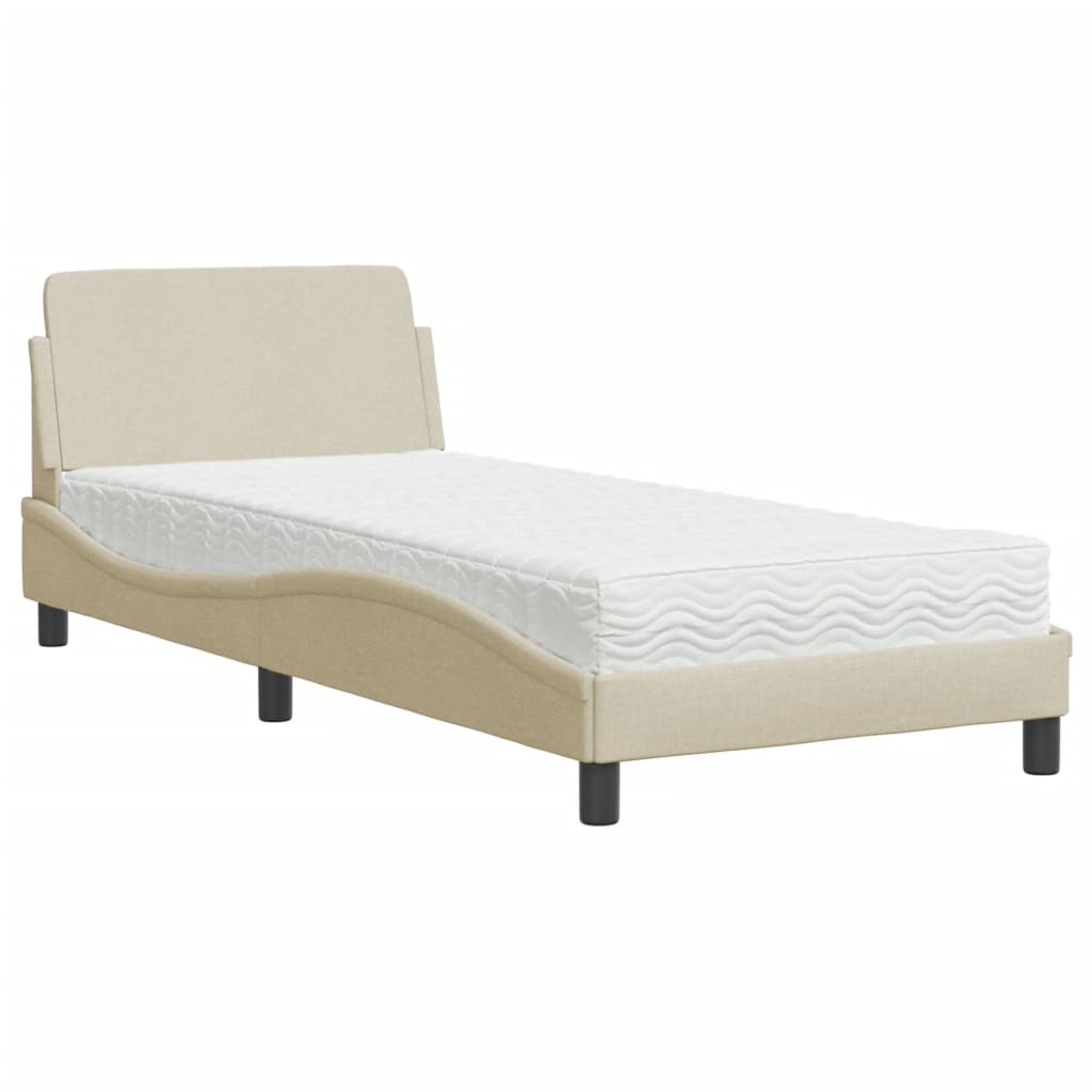 Krevet s madracem Dover krem 90 x 190 cm od tkanine