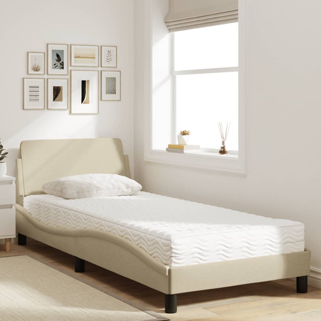 Krevet s madracem Dover krem 90 x 190 cm od tkanine