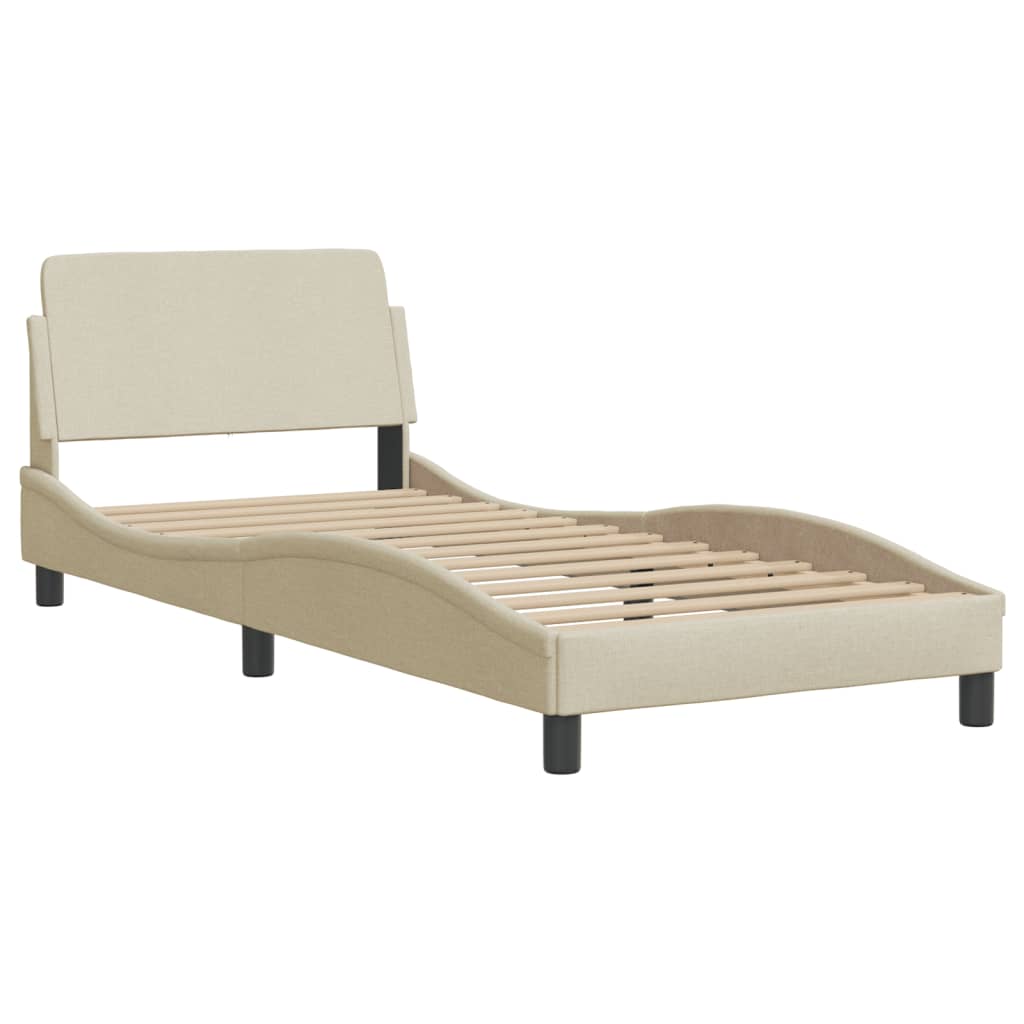 Krevet s madracem Dover krem 90 x 190 cm od tkanine