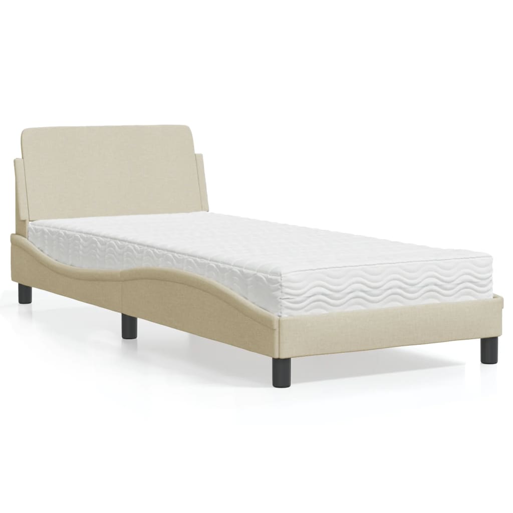 Krevet s madracem Dover krem 90 x 190 cm od tkanine