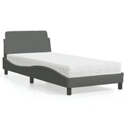 Krevet s madracem Dover tamnosivi 90x200 cm od tkanine