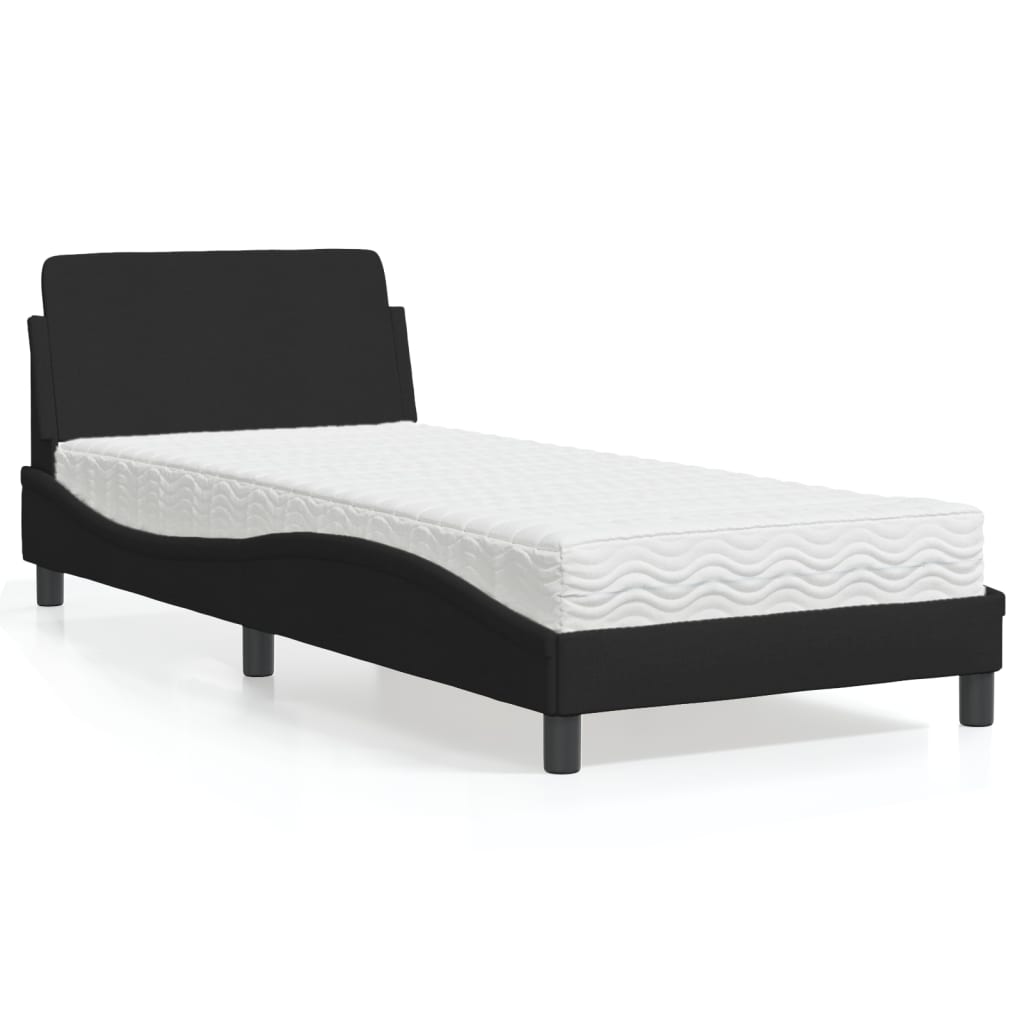 Krevet s madracem Dover crni 90x200 cm od tkanine