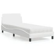 Krevet s madracem Dover bijeli 90 x 200 cm od umjetne kože
