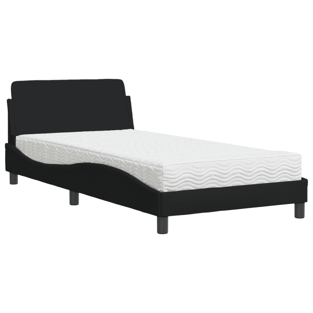 Krevet s madracem Dover crni 100 x 200 cm od tkanine
