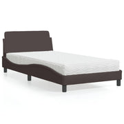 Krevet s madracem Dover tamnosmeđi 100 x 200 cm od tkanine