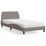 Krevet s madracem Dover smeđesivi 100 x 200 cm od tkanine