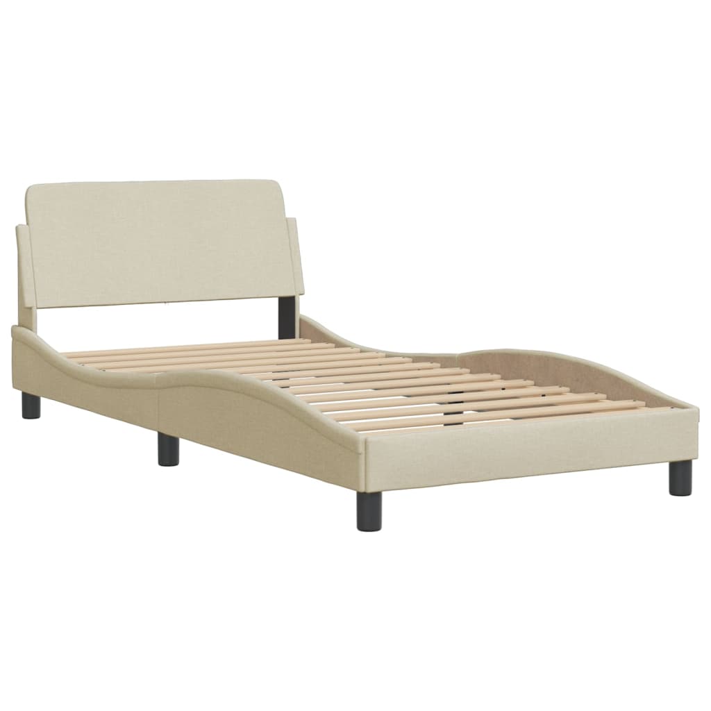 Krevet s madracem Dover krem 100 x 200 cm od tkanine