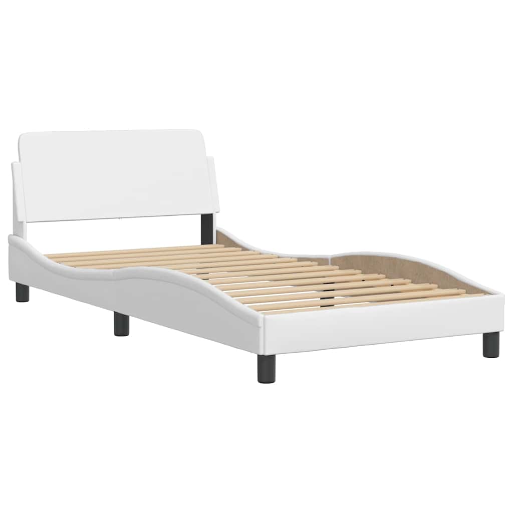 Krevet s madracem Dover bijeli 100 x 200 cm od umjetne kože