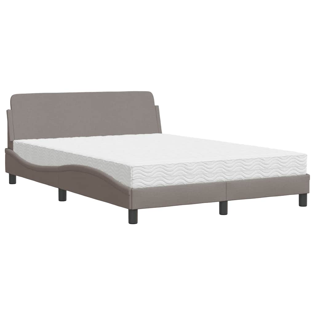 Krevet s madracem Dover smeđesivi 120 x 200 cm od tkanine