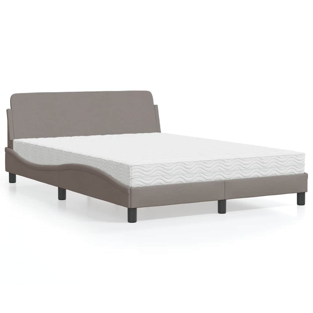 Krevet s madracem Dover smeđesivi 120 x 200 cm od tkanine