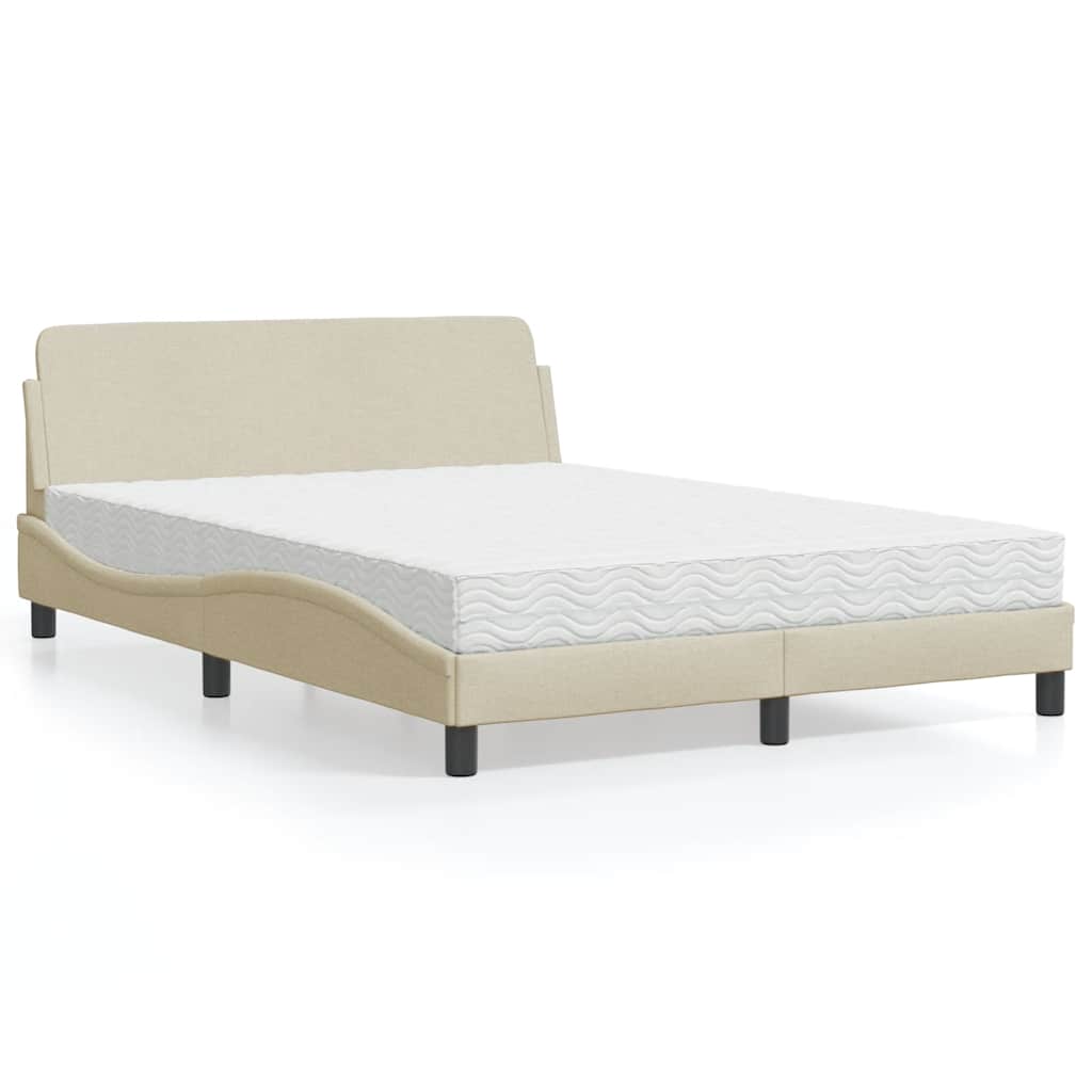 Krevet s madracem Dover krem 120 x 200 cm od tkanine