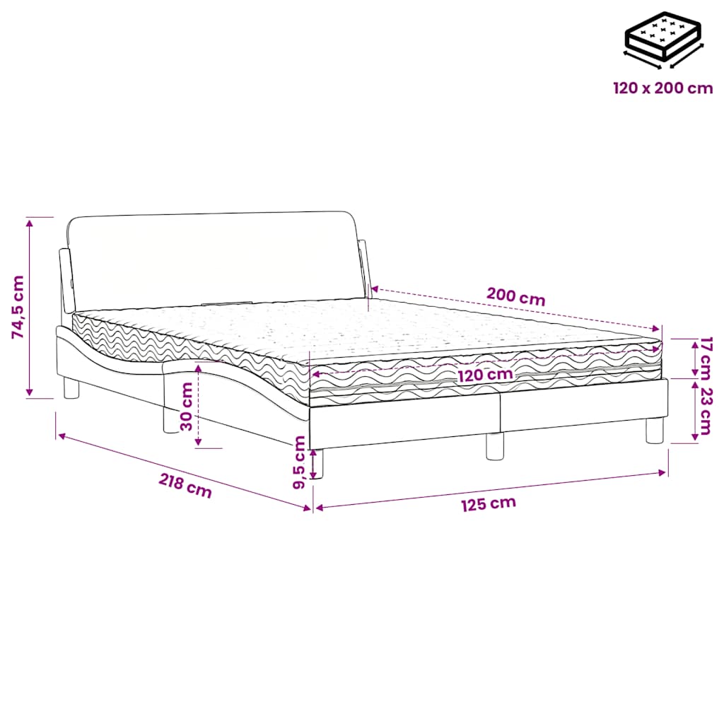 Krevet s madracem Dover tamnozeleni 120x200 cm baršunasti