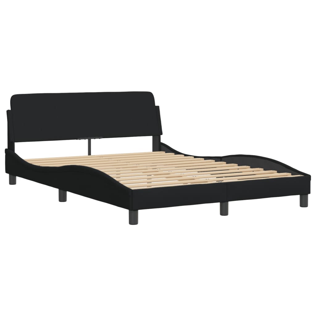 Krevet s madracem Dover crni 140 x 190 cm od tkanine