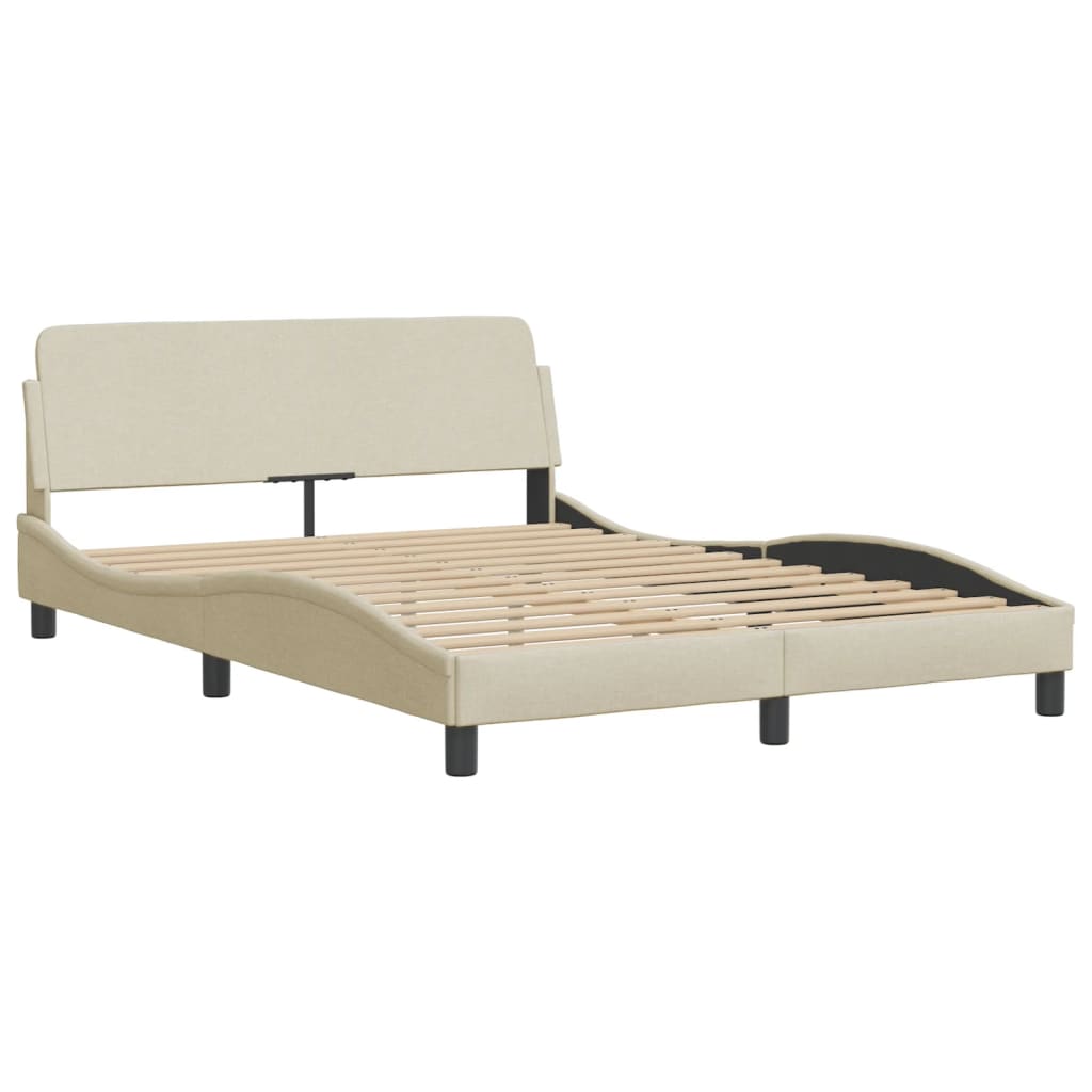 Krevet s madracem Dover krem 140 x 190 cm od tkanine