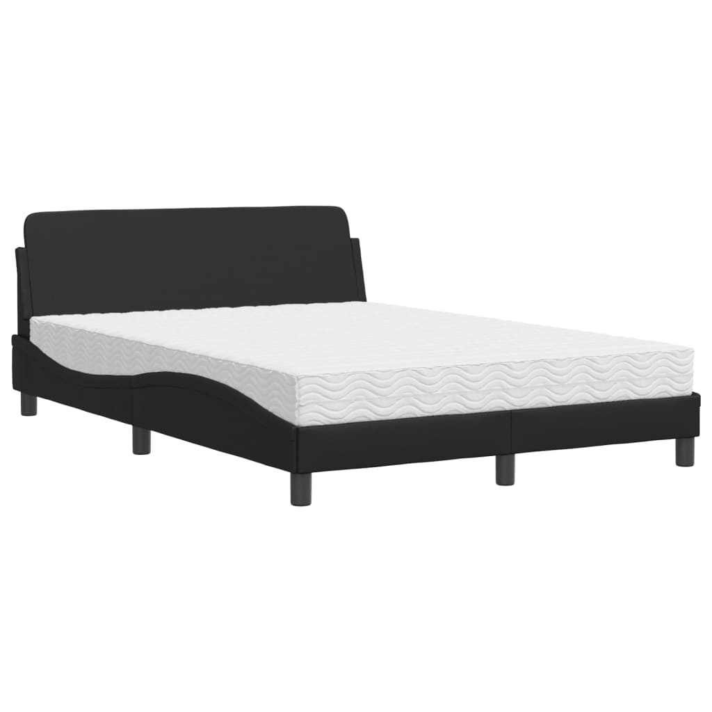 Krevet s madracem Dover crni 140 x 190 cm od umjetne kože