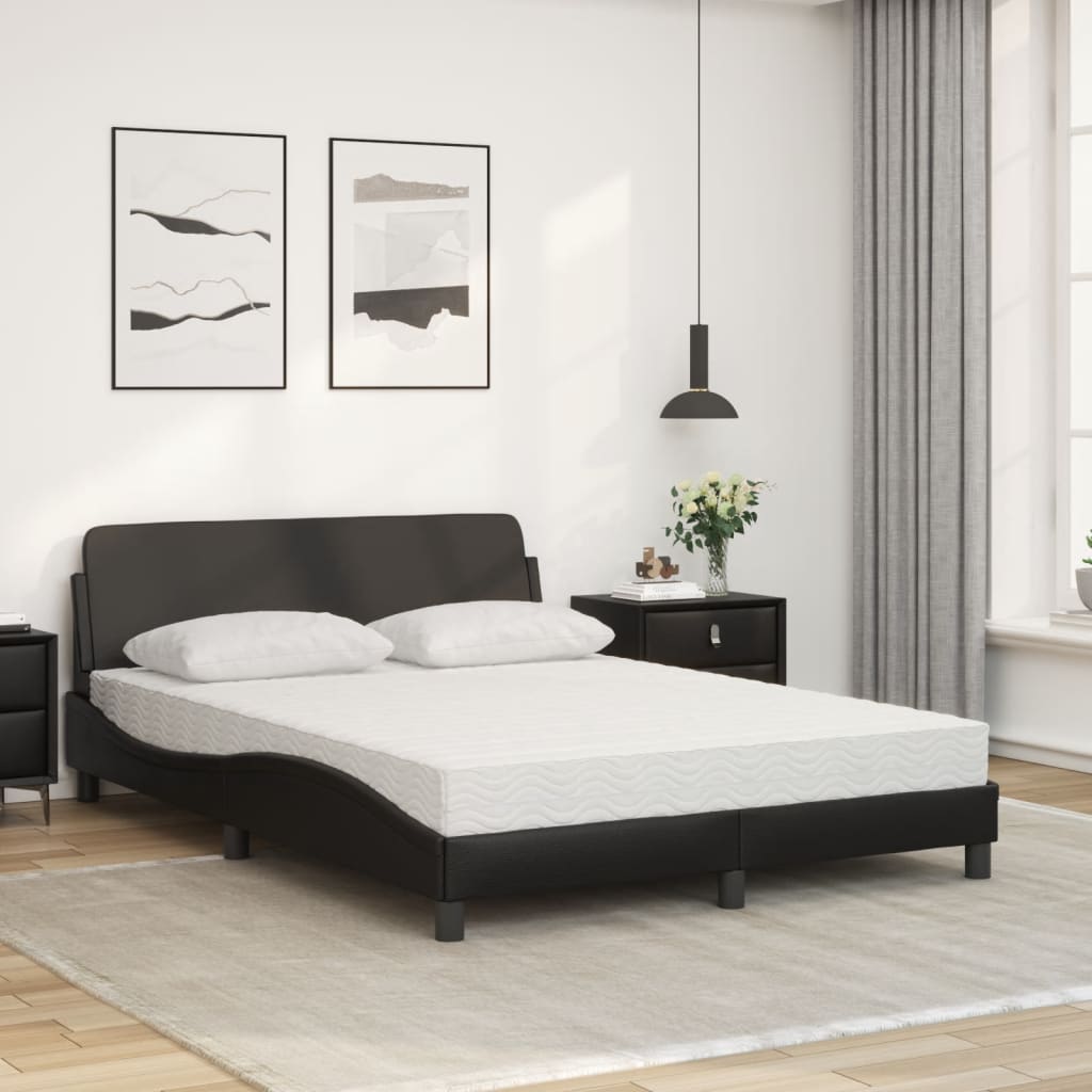 Krevet s madracem Dover crni 140 x 190 cm od umjetne kože