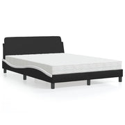 Krevet s madracem Dover crno-bijeli 140 x 190 cm od umjetne kože