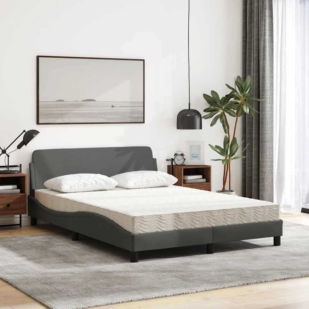 Krevet s madracem Dover svjetlosivi 140x200 cm tkanina