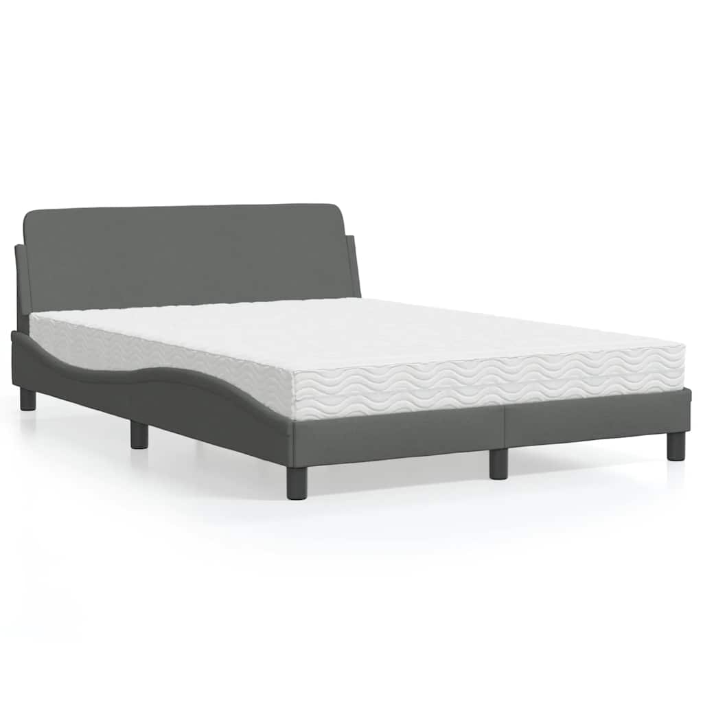 Krevet s madracem Dover svjetlosivi 140x200 cm tkanina