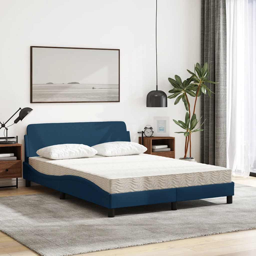 Krevet s madracem Dover plavi 140x200 cm od tkanine