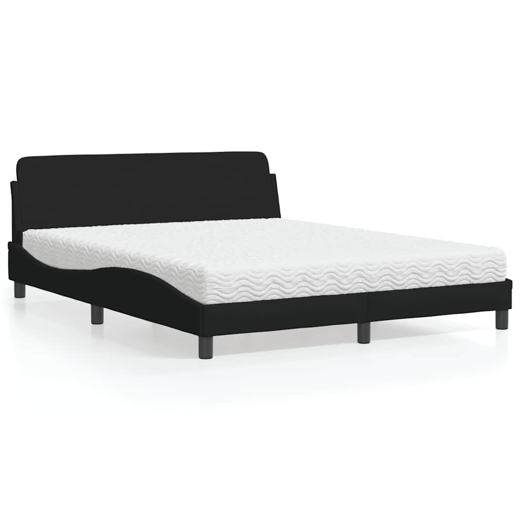 Krevet s madracem Dover crni 160x200 cm od tkanine