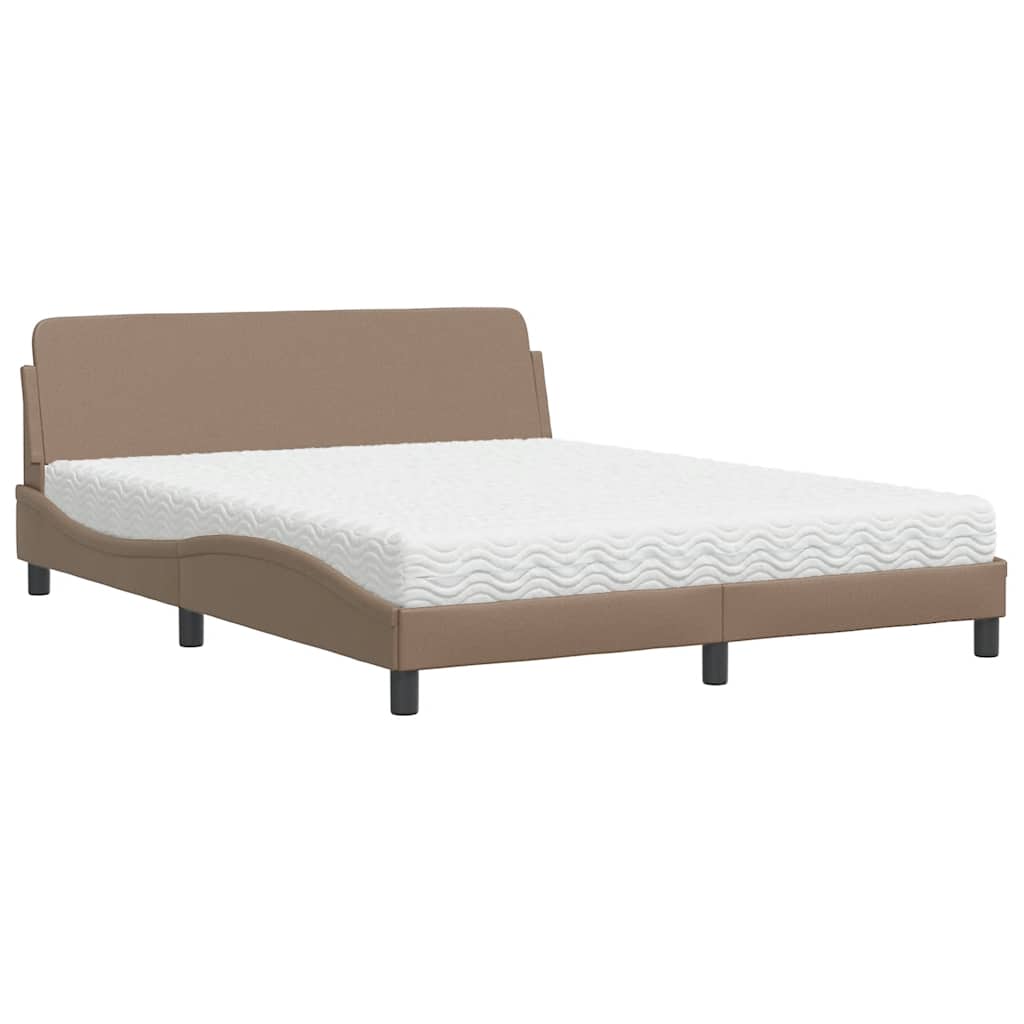 Krevet s madracem Dover cappuccino 160x200 cm od umjetne kože