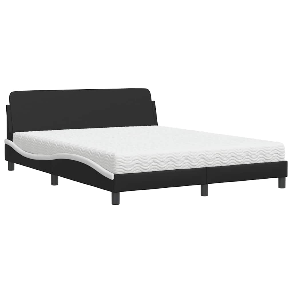 Krevet s madracem Dover bijeli 160x200 cm od umjetne kože