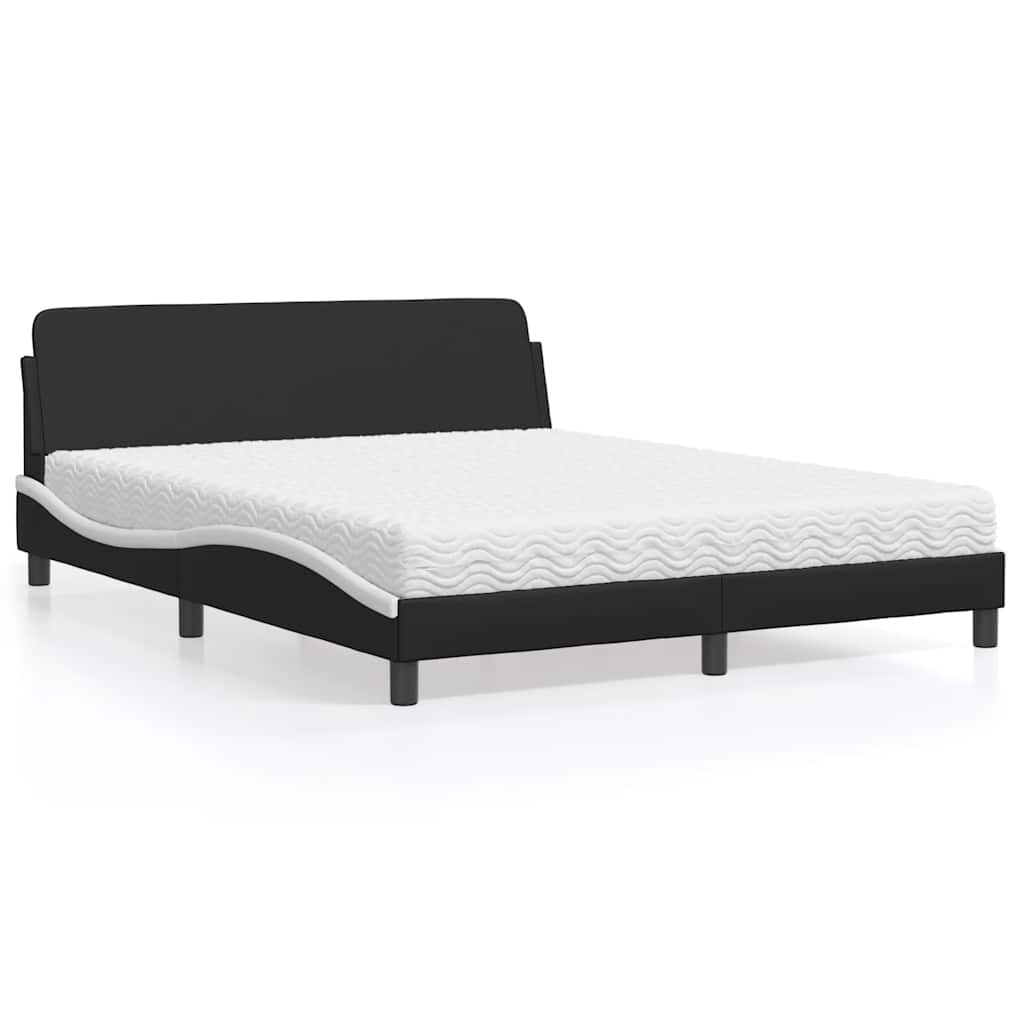 Krevet s madracem Dover bijeli 160x200 cm od umjetne kože