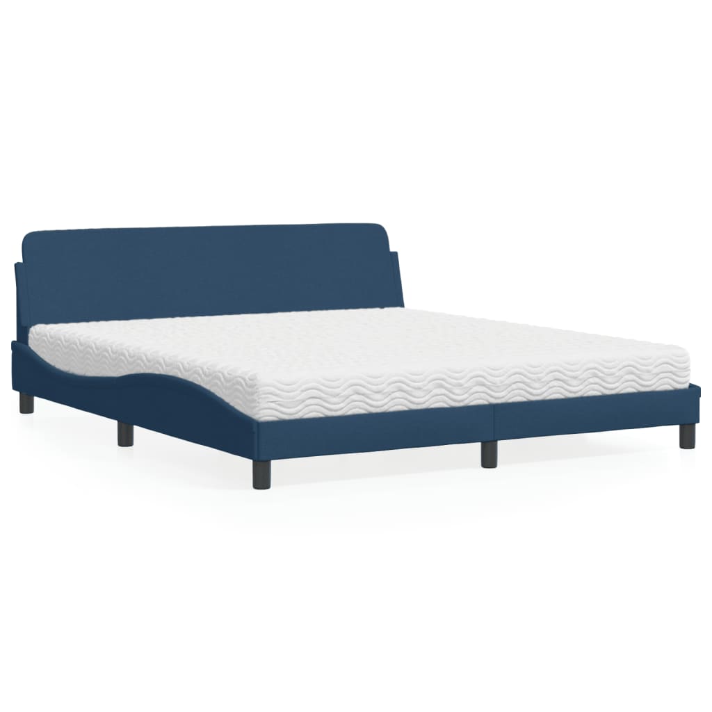 Krevet s madracem Dover plavi 180x200 cm od tkanine