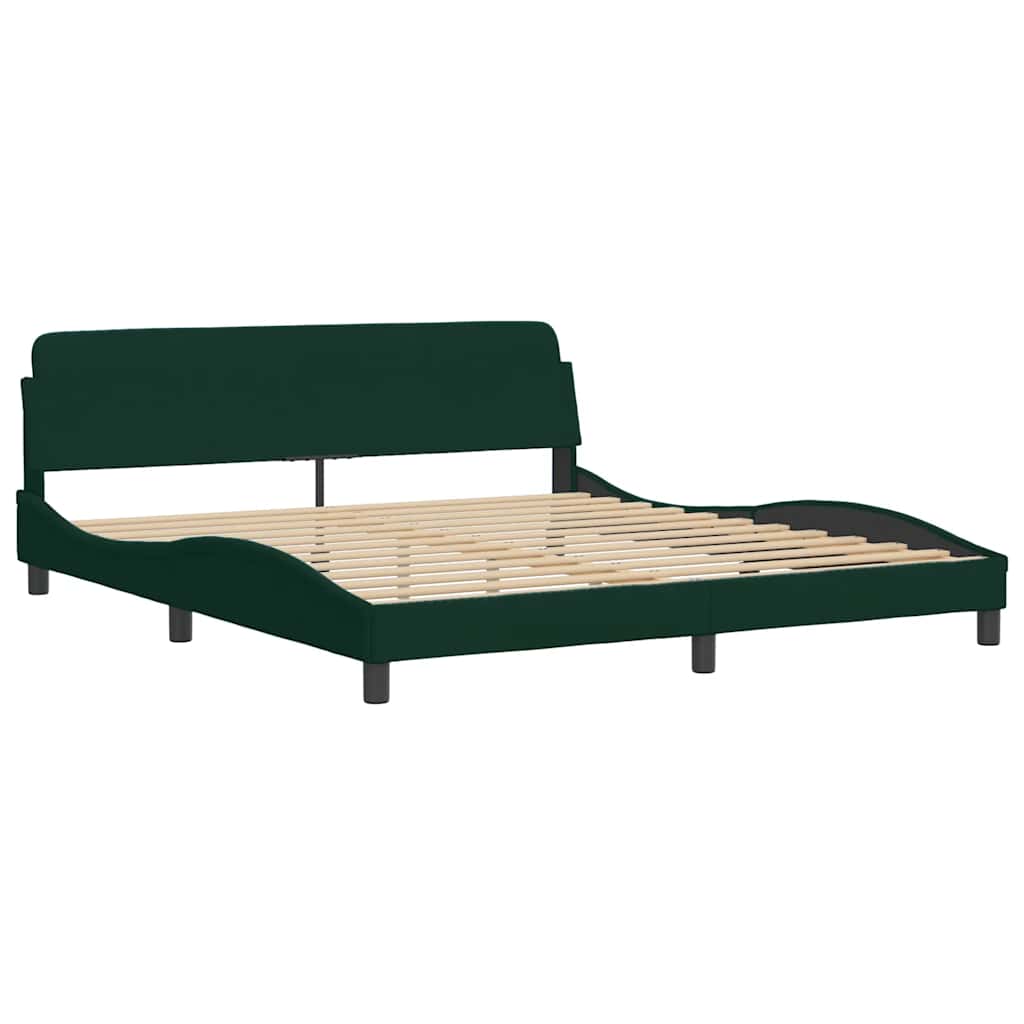 Krevet s madracem Dover tamnozeleni 180x200 cm baršunasti