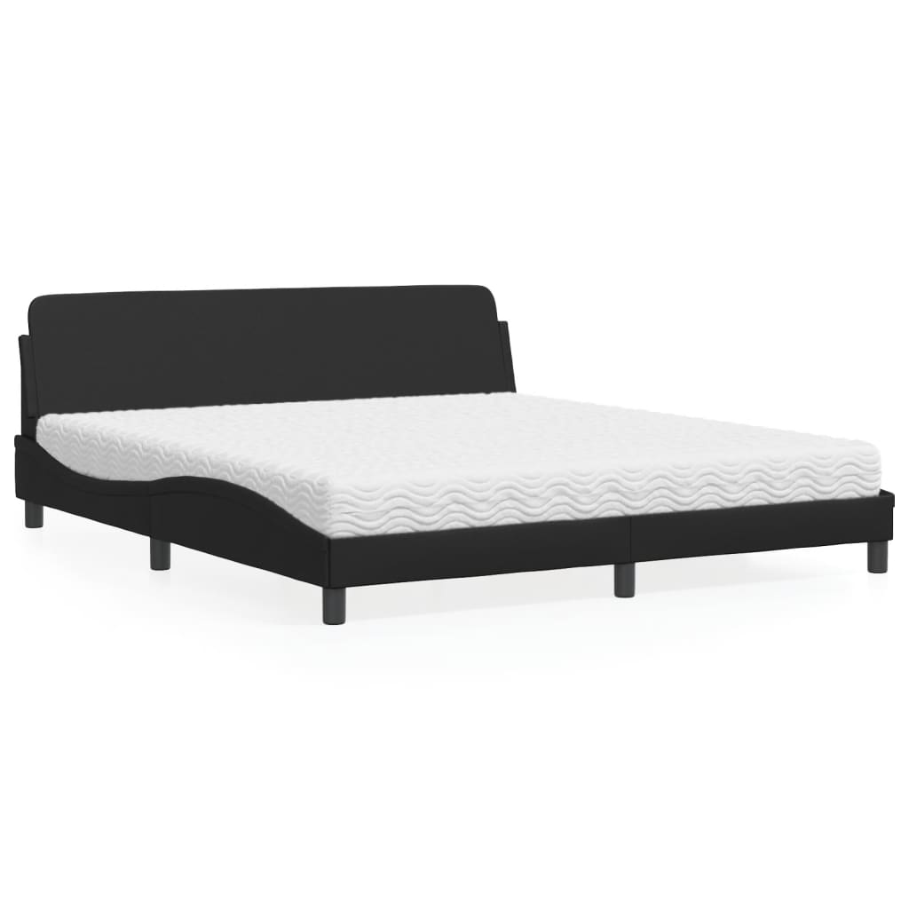 Krevet s madracem Dover crni 180 x 200 cm od umjetne kože
