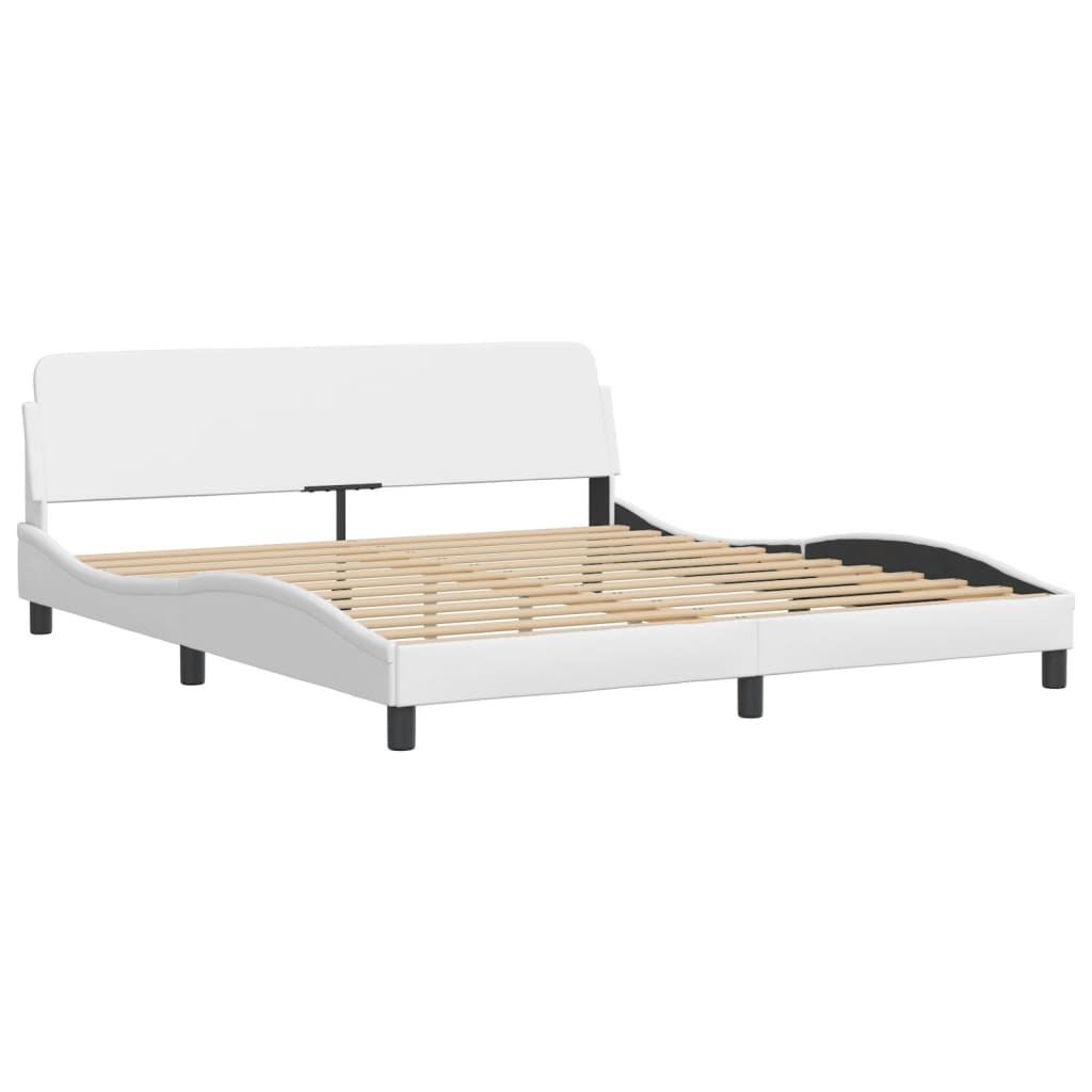 Krevet s madracem Dover bijeli 180 x 200 cm od umjetne kože