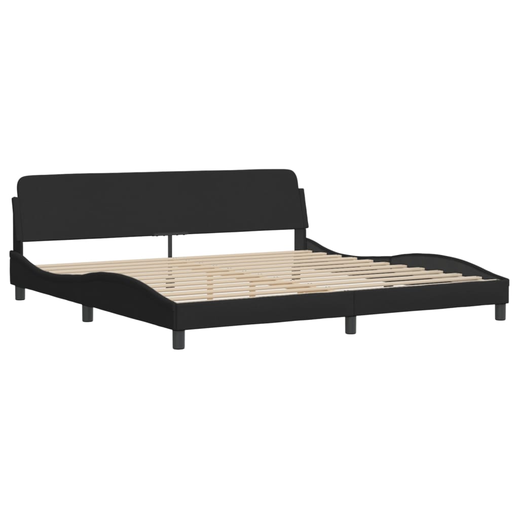 Krevet s madracem Dover crni 200x200 cm od tkanine
