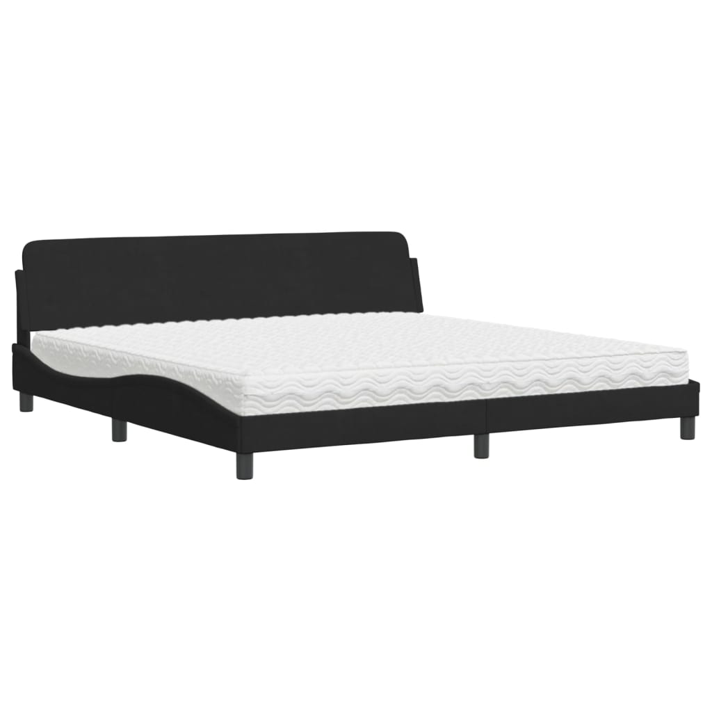 Krevet s madracem Dover crni 200x200 cm baršunasti