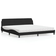 Krevet s madracem Dover crni 200x200 cm baršunasti
