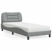 Krevet s madracem Hvar svjetlosivi 80x200cm tkanina