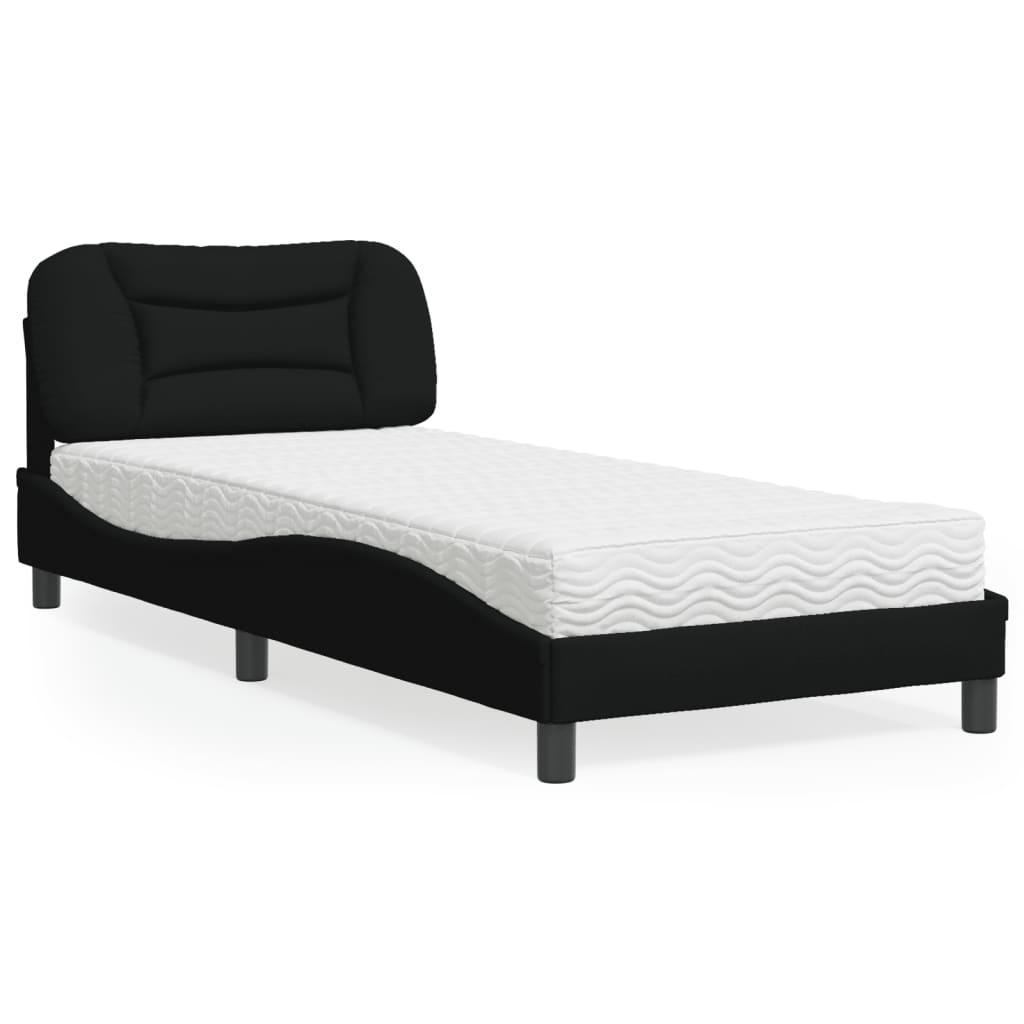 Krevet s madracem Hvar crni 90x200 cm od tkanine