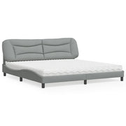 Krevet s madracem Hvar svjetlosivi 200 x 200 cm od tkanine