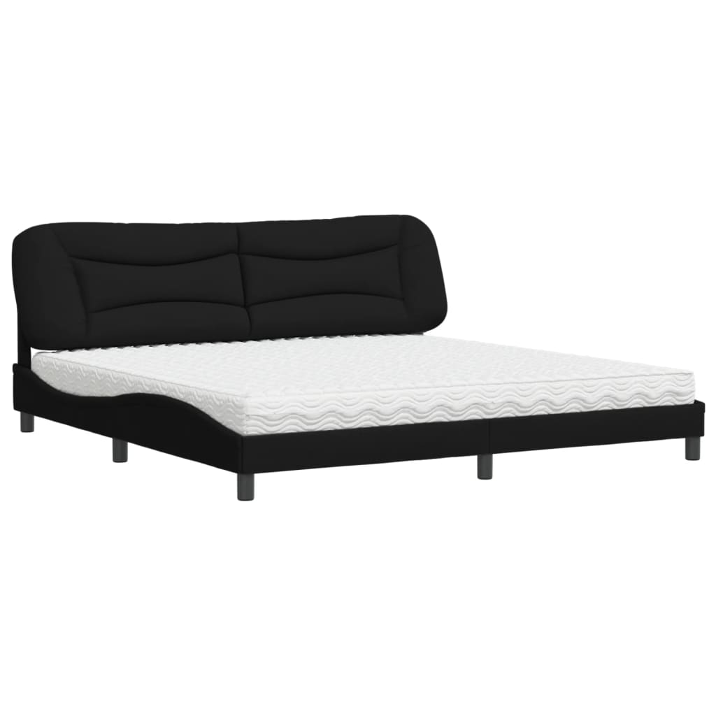 Krevet s madracem Hvar crni 200x200 cm od tkanine