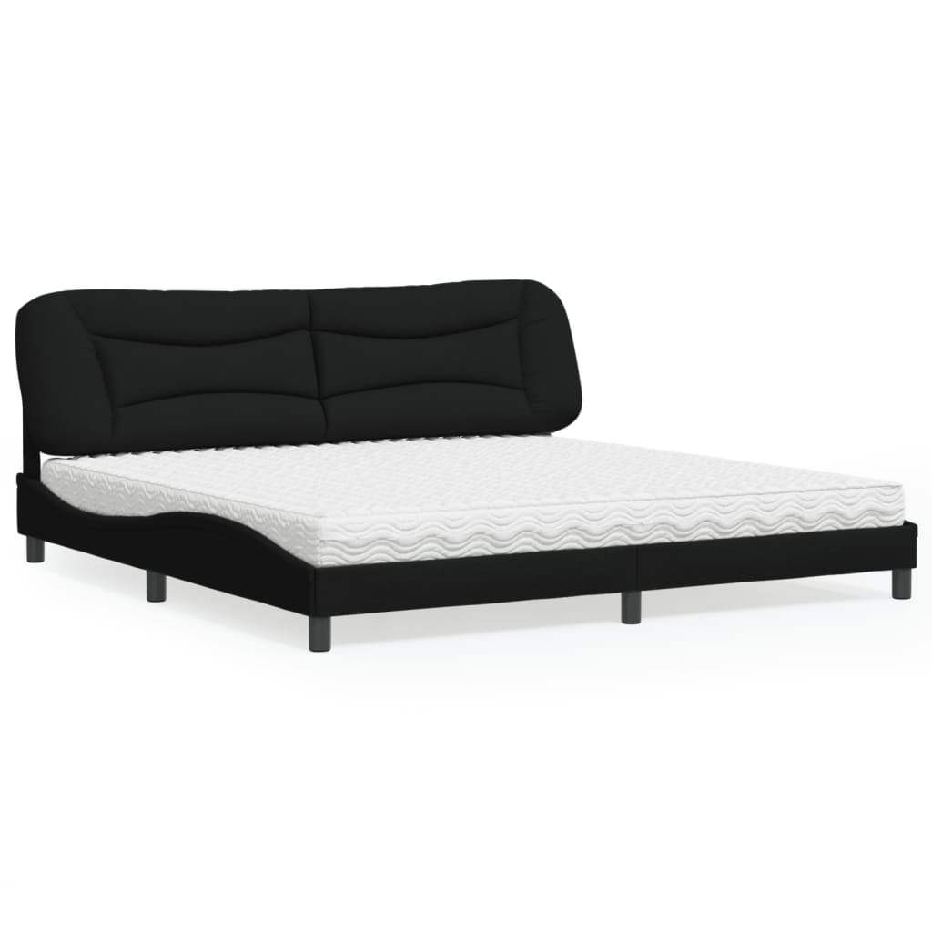 Krevet s madracem Hvar crni 200x200 cm od tkanine