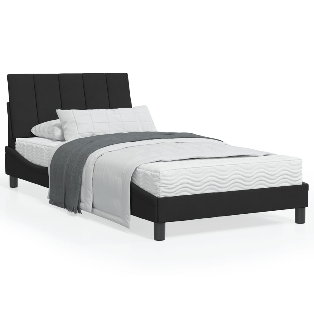 Krevet s madracem Hanko crni 100x200 cm baršunasti