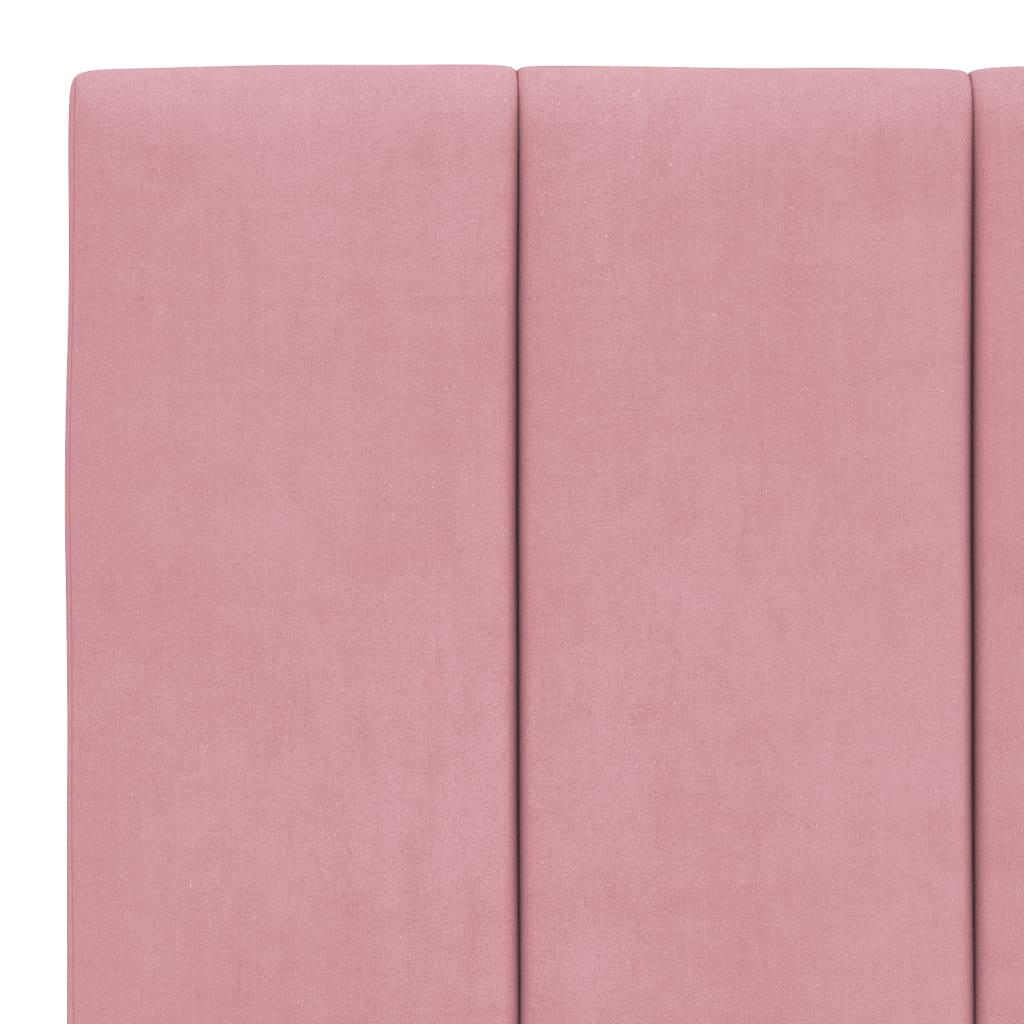 Krevet s madracem Hanko ružičasti 100x200 cm baršunasti