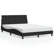 Krevet s madracem Hanko crni 140x200 cm baršunasti