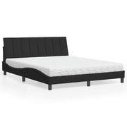 Krevet s madracem Hanko crni 160x200 cm baršunasti