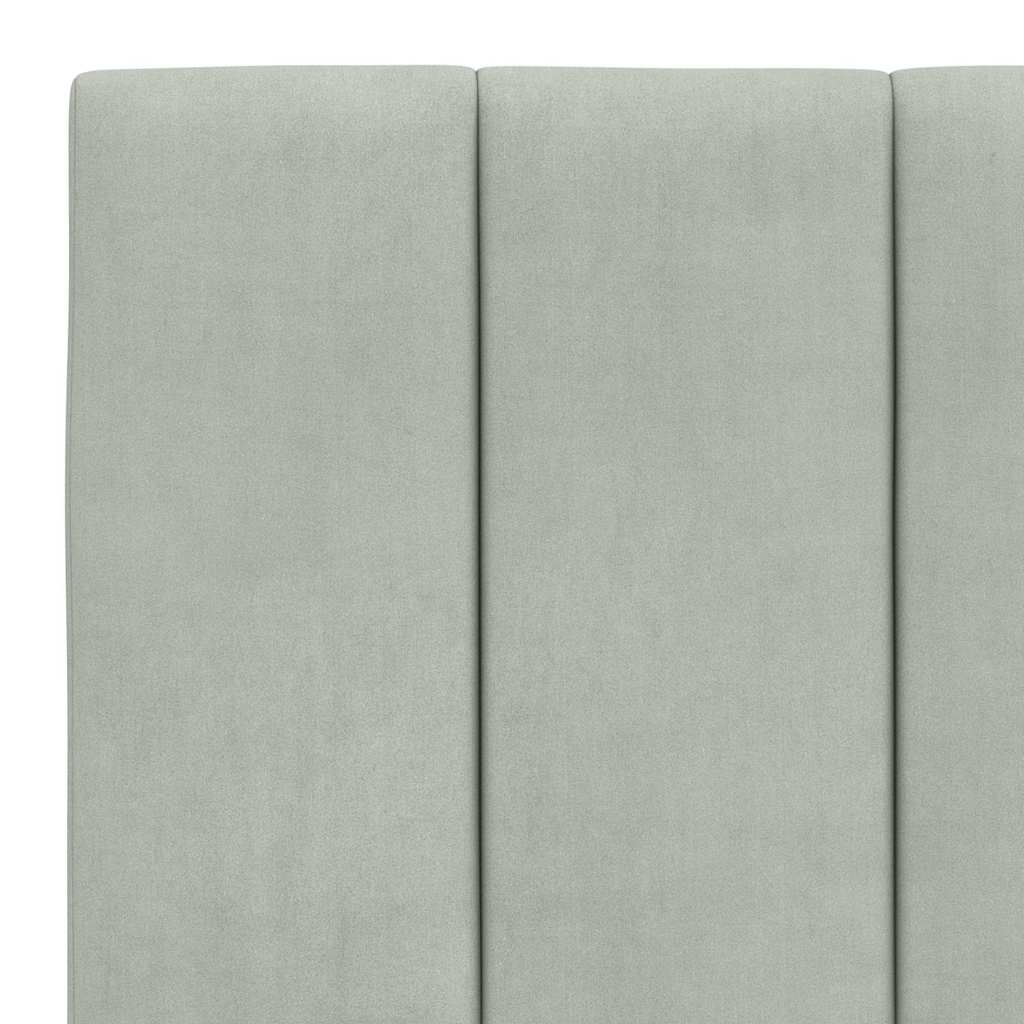 Krevet s madracem Hanko svjetlosivi 180x200 cm baršunasti