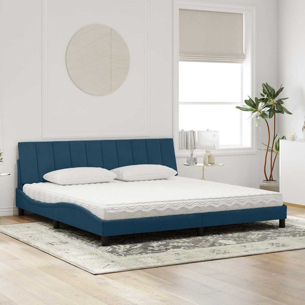 Krevet s madracem Hanko plavi 200x200 cm baršunasti