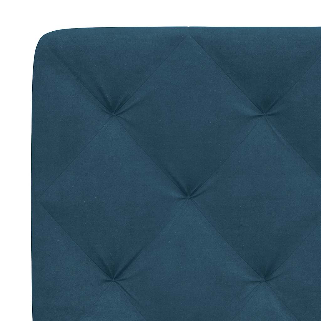 Krevet s madracem plavi 120 x 200 cm baršunasti