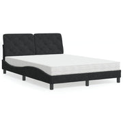 Krevet s madracem crni 140 x 190 cm baršunasti